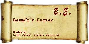 Basmár Eszter névjegykártya